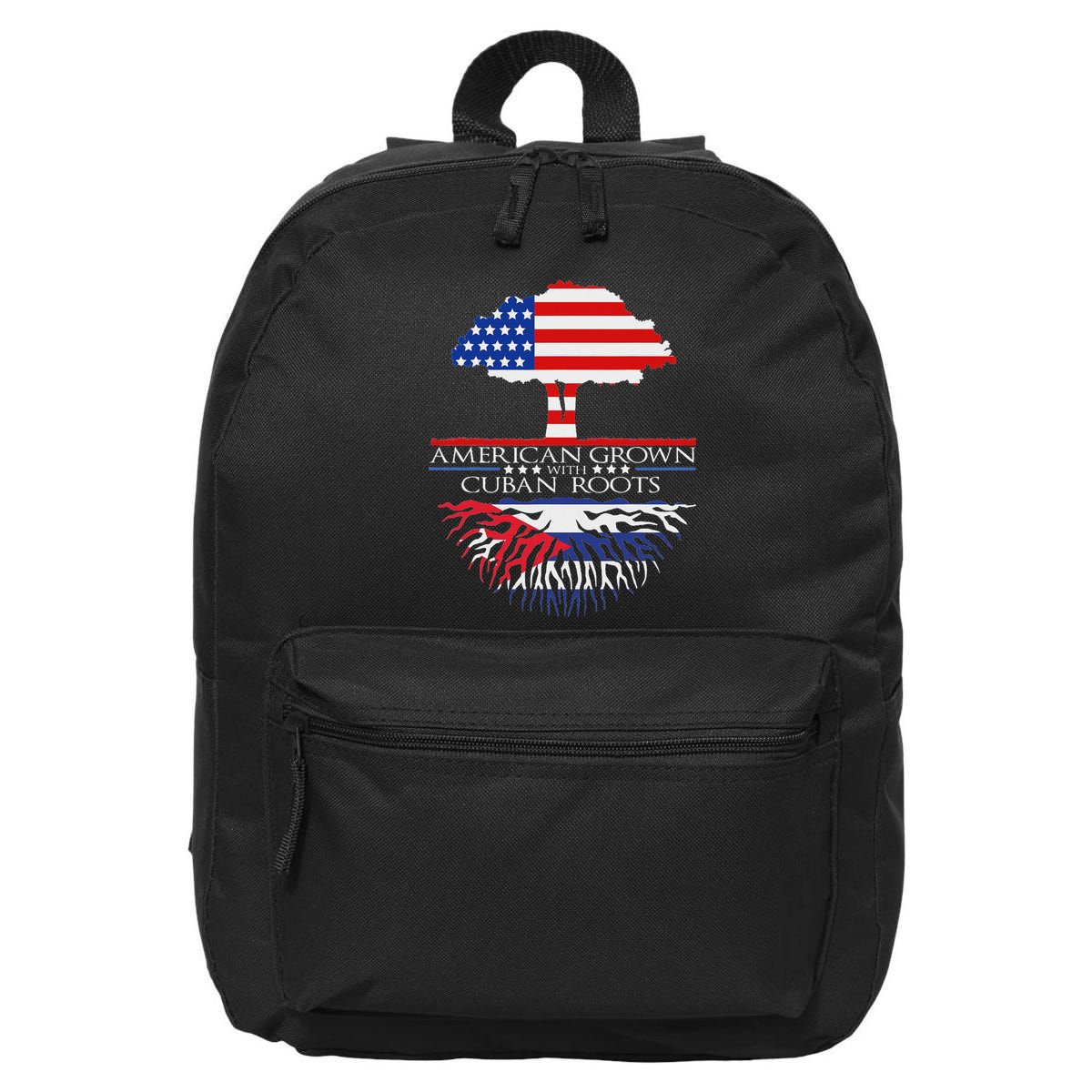 Cuban Roots American Grown Born Tree Flag Usa Cuba Pride 16 in Basic Backpack