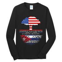Cuban Roots American Grown Born Tree Flag Usa Cuba Pride Tall Long Sleeve T-Shirt