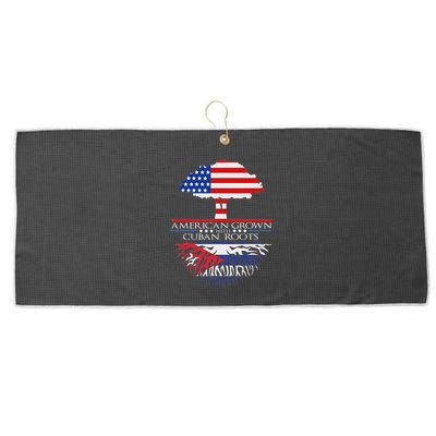 Cuban Roots American Grown Born Tree Flag Usa Cuba Pride Large Microfiber Waffle Golf Towel