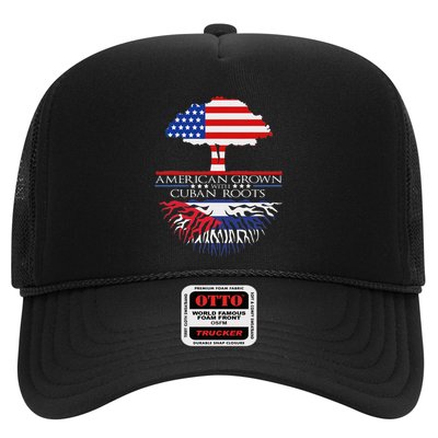 Cuban Roots American Grown Born Tree Flag Usa Cuba Pride Trucker Hat