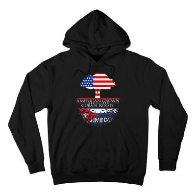 Cuban Roots American Grown Born Tree Flag Usa Cuba Pride Tall Hoodie