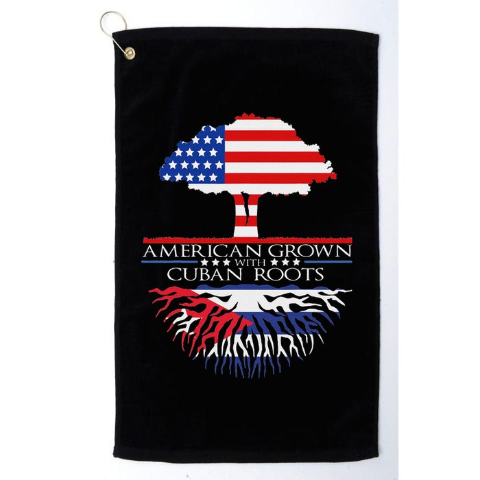 Cuban Roots American Grown Born Tree Flag Usa Cuba Pride Golf Towel