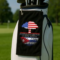 Cuban Roots American Grown Born Tree Flag Usa Cuba Pride Golf Towel