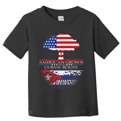 Cuban Roots American Grown Born Tree Flag Usa Cuba Pride Toddler T-Shirt