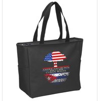 Cuban Roots American Grown Born Tree Flag Usa Cuba Pride Zip Tote Bag