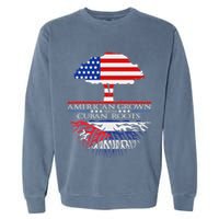 Cuban Roots American Grown Born Tree Flag Usa Cuba Pride Garment-Dyed Sweatshirt