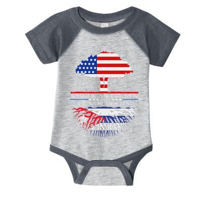 Cuban Roots American Grown Born Tree Flag Usa Cuba Pride Infant Baby Jersey Bodysuit
