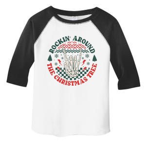 Christmas Rockin Around The Christmas Tree Skeleton Gift Toddler Fine Jersey T-Shirt