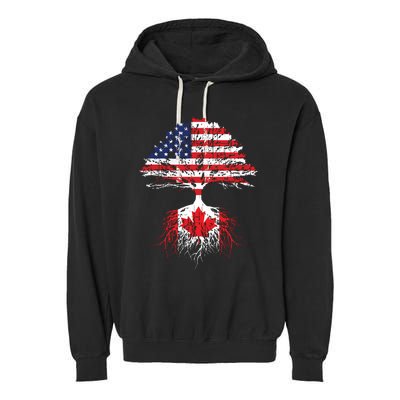 Canadian Roots American Grown Canada Flag Garment-Dyed Fleece Hoodie