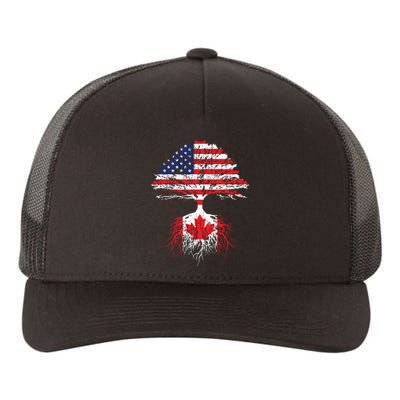 Canadian Roots American Grown Canada Flag Yupoong Adult 5-Panel Trucker Hat