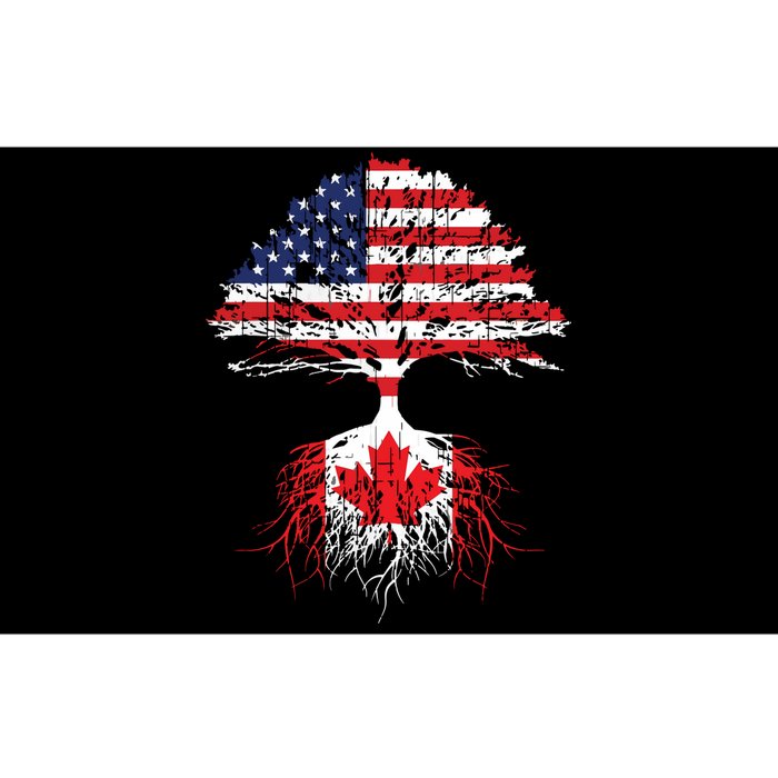 Canadian Roots American Grown Canada Flag Bumper Sticker