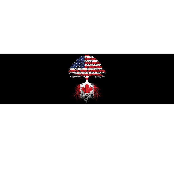 Canadian Roots American Grown Canada Flag Bumper Sticker