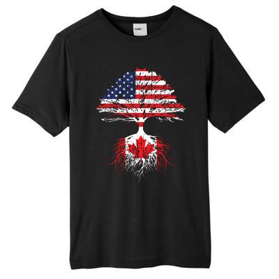 Canadian Roots American Grown Canada Flag Tall Fusion ChromaSoft Performance T-Shirt