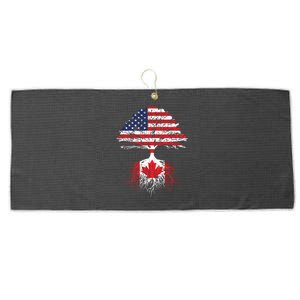 Canadian Roots American Grown Canada Flag Large Microfiber Waffle Golf Towel