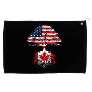 Canadian Roots American Grown Canada Flag Grommeted Golf Towel