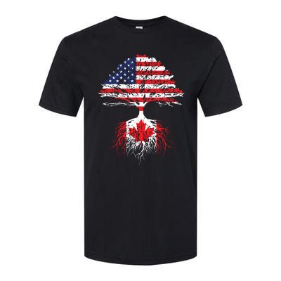 Canadian Roots American Grown Canada Flag Softstyle® CVC T-Shirt