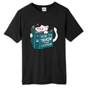 Cat Reading A Book How To Train Your Human Funny Cat Lovers Tall Fusion ChromaSoft Performance T-Shirt