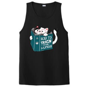 Cat Reading A Book How To Train Your Human Funny Cat Lovers PosiCharge Competitor Tank