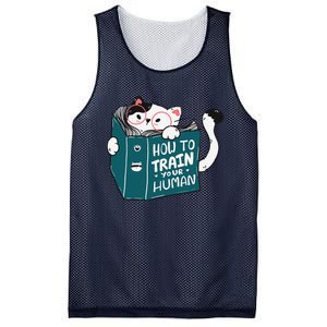 Cat Reading A Book How To Train Your Human Funny Cat Lovers Mesh Reversible Basketball Jersey Tank