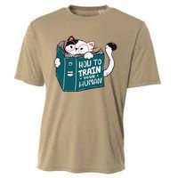 Cat Reading A Book How To Train Your Human Funny Cat Lovers Cooling Performance Crew T-Shirt