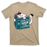 Cat Reading A Book How To Train Your Human Funny Cat Lovers T-Shirt