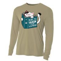 Cat Reading A Book How To Train Your Human Funny Cat Lovers Cooling Performance Long Sleeve Crew