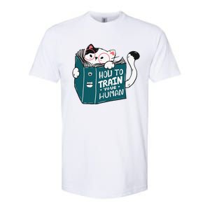 Cat Reading A Book How To Train Your Human Funny Cat Lovers Softstyle CVC T-Shirt