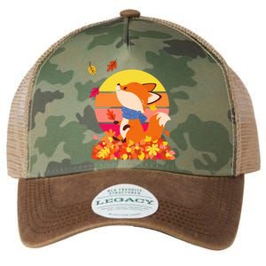 Cute Retro Autumn Fall Leaves Baby Fox Legacy Tie Dye Trucker Hat