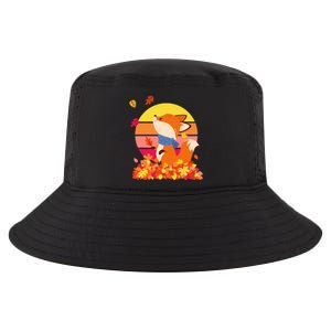 Cute Retro Autumn Fall Leaves Baby Fox Cool Comfort Performance Bucket Hat