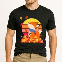 Cute Retro Autumn Fall Leaves Baby Fox Cooling Performance Crew T-Shirt