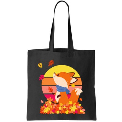 Cute Retro Autumn Fall Leaves Baby Fox Bag