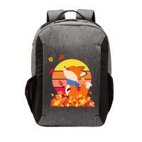 Cute Retro Autumn Fall Leaves Baby Fox Vector Backpack