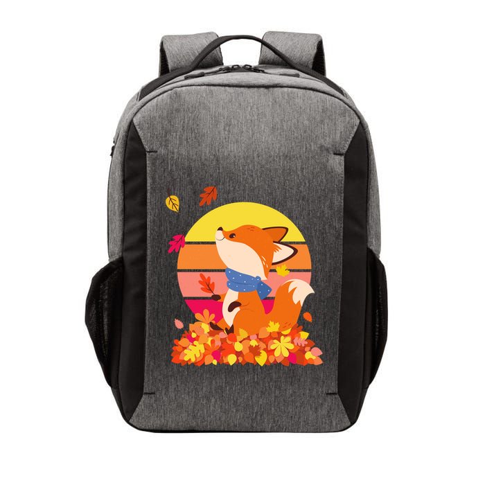 Cute Retro Autumn Fall Leaves Baby Fox Vector Backpack