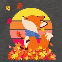 Cute Retro Autumn Fall Leaves Baby Fox Vector Backpack