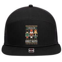Crack Deez Nuts Nutcracker Ugly Christmas Sweater 7 Panel Mesh Trucker Snapback Hat