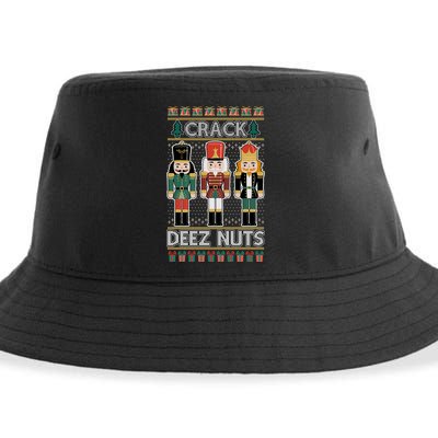 Crack Deez Nuts Nutcracker Ugly Christmas Sweater Sustainable Bucket Hat