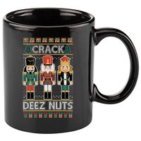 Crack Deez Nuts Nutcracker Ugly Christmas Sweater 11oz C Handle Ceramic Mug