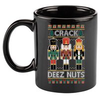 Crack Deez Nuts Nutcracker Ugly Christmas Sweater 11oz C Handle Ceramic Mug