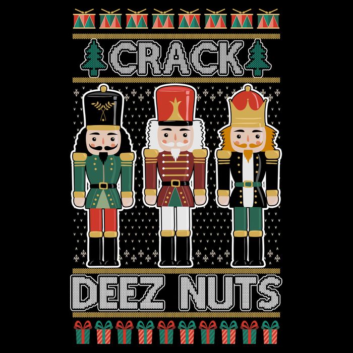 Crack Deez Nuts Nutcracker Ugly Christmas Sweater Drawstring Bag