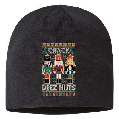 Crack Deez Nuts Nutcracker Ugly Christmas Sweater Sustainable Beanie