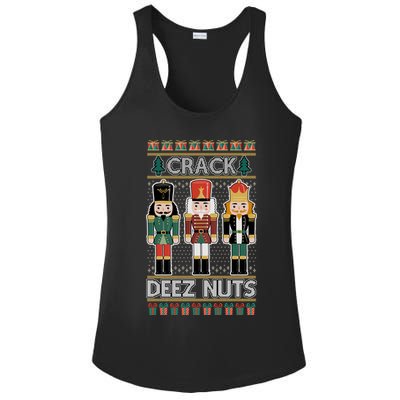 Crack Deez Nuts Nutcracker Ugly Christmas Sweater Ladies PosiCharge Competitor Racerback Tank
