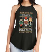 Crack Deez Nuts Nutcracker Ugly Christmas Sweater Women's Perfect Tri Rocker Tank
