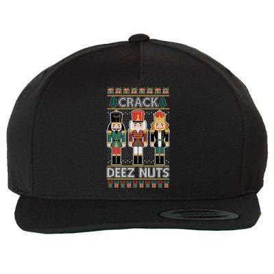 Crack Deez Nuts Nutcracker Ugly Christmas Sweater Wool Snapback Cap