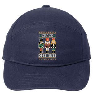 Crack Deez Nuts Nutcracker Ugly Christmas Sweater 7-Panel Snapback Hat