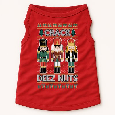 Crack Deez Nuts Nutcracker Ugly Christmas Sweater Doggie Tank