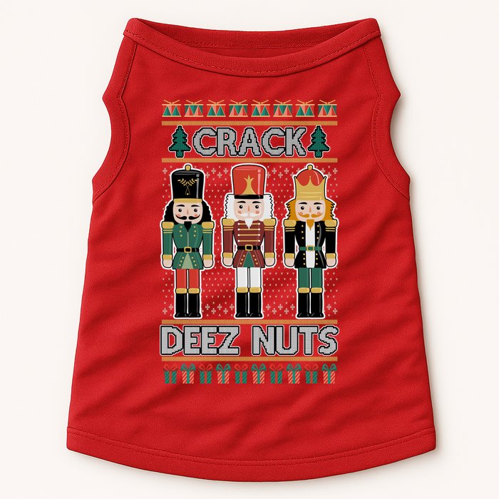 Crack Deez Nuts Nutcracker Ugly Christmas Sweater Doggie Tank