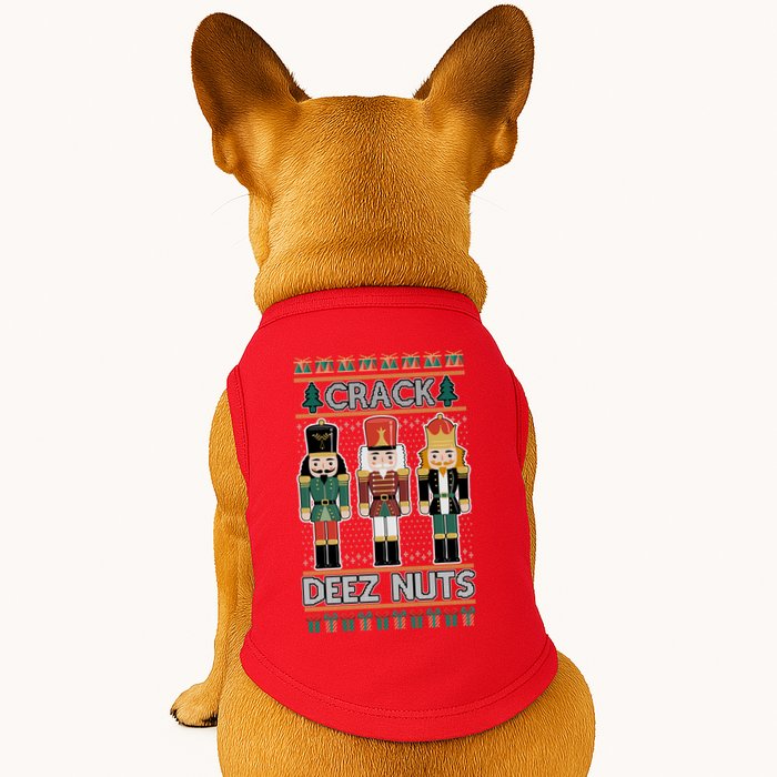 Crack Deez Nuts Nutcracker Ugly Christmas Sweater Doggie Tank