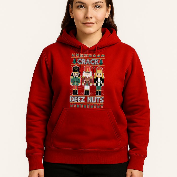 Crack Deez Nuts Nutcracker Ugly Christmas Sweater Hoodie