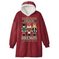 Crack Deez Nuts Nutcracker Ugly Christmas Sweater Hooded Wearable Blanket