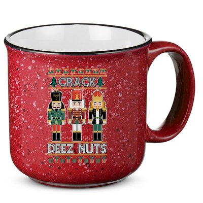 Crack Deez Nuts Nutcracker Ugly Christmas Sweater 15oz Campfire Ceramic Mug